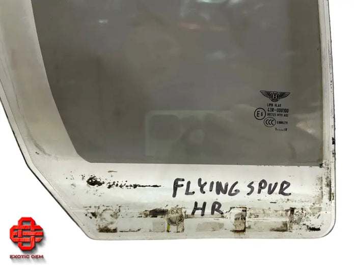 BENTLEY FLYING SPUR REAR QUARTER GLASS SIDE WINDOW RH