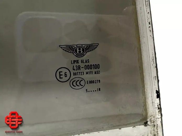 BENTLEY FLYING SPUR REAR QUARTER GLASS SIDE WINDOW RH