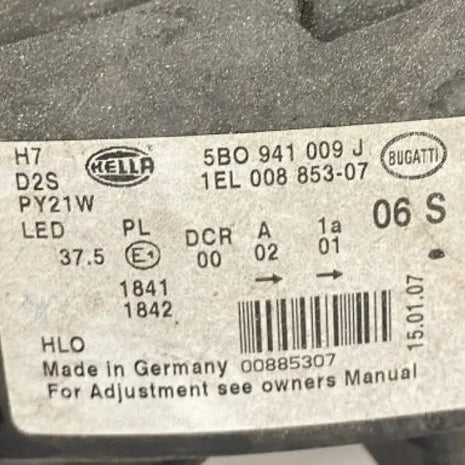 BUGATTI VEYRON LEFT LAMP LH HEADLIGHT