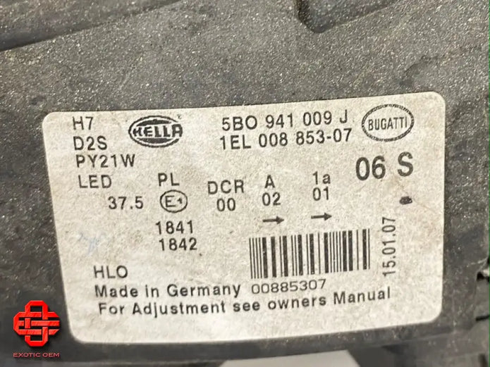 BUGATTI VEYRON LH HEADLIGHT OEM