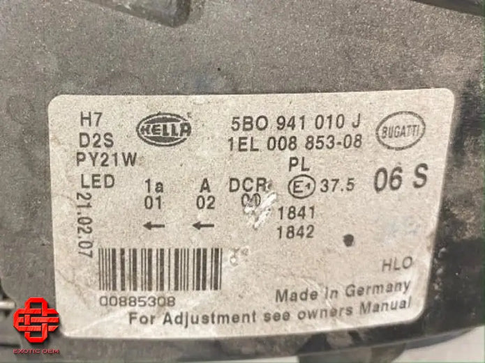 BUGATTI VEYRON RIGHT RH HEADLIGHT LAMP