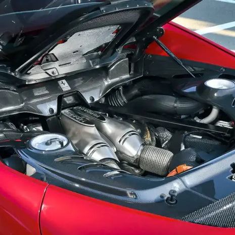 FERRARI 296 GTB CARBON FIBER REAR ENGINE COMPARTMENT SET OF 4 OEM