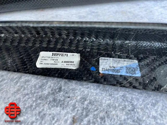 FERRARI 296 GTB GTS CARBON SIDE SKIRTS R SPLITTER DIFFUSER SIDE SKIRTS