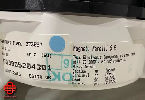 FERRARI 458 CARBON COUNTER INSTRUMENT PANEL DASHBOARD COUNTER