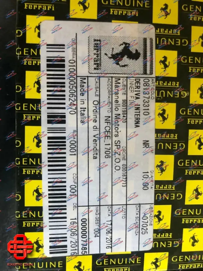 FERRARI 458 ITALIA /SPIDER INNER FIN