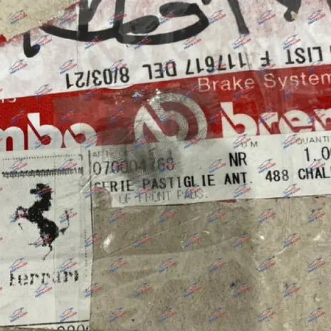 FERRARI 488 CHALLANGE FRONT PADS KIT