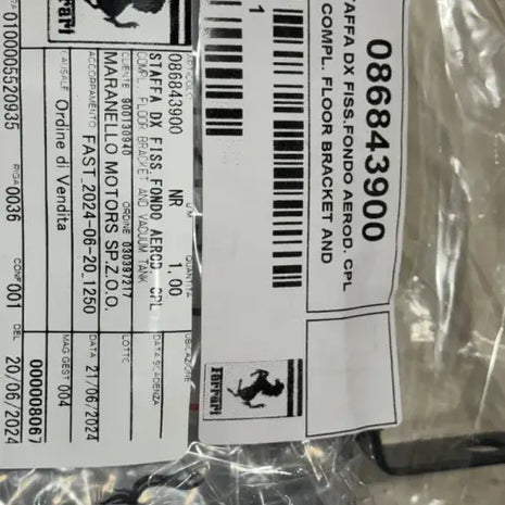FERRARI 488 F8 COMPLETE AERODYNAMIC FLOOR BRACKET RH OEM