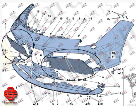 FERRARI 488 FRONT BUMPER GRILL MESH L + R