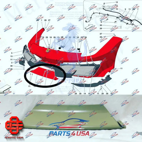 FERRARI 488 PISTA CENTER LOWERING LIP CARBON OEM