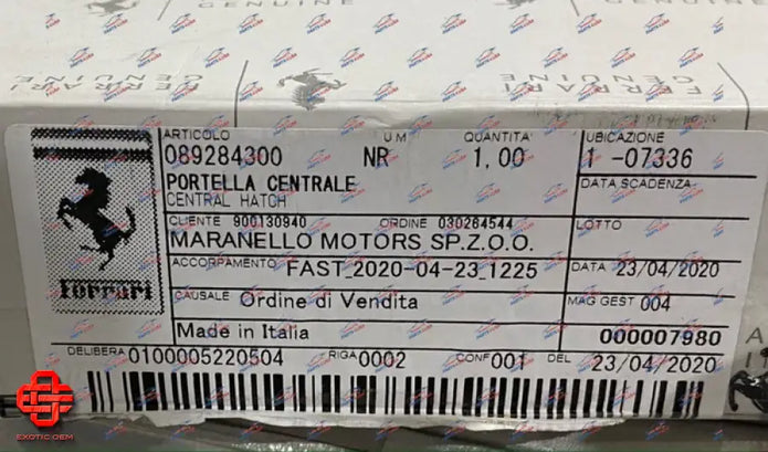 FERRARI 488 PISTA CENTRAL HATCH