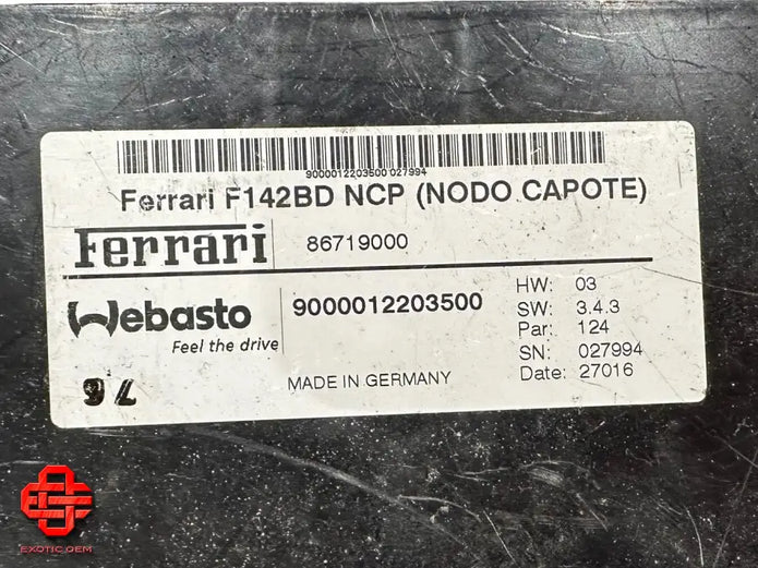 FERRARI 488 ROOF CONTROL UNIT ROOF ECU UNIT