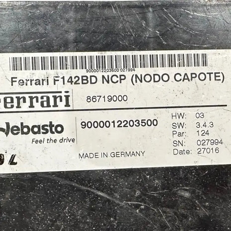 FERRARI 488 ROOF CONTROL UNIT ROOF ECU UNIT