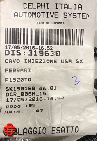 FERRARI F12 TDF ENGINE WIRING HARNESS LH INJECTION