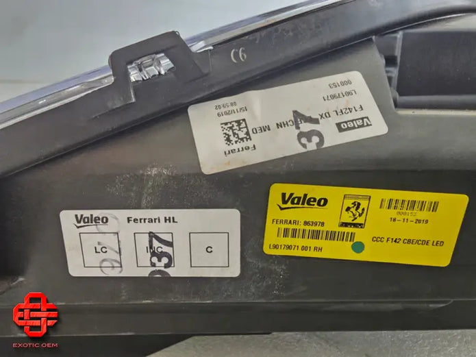 FERRARI F8 TRIBUTO SPIDER RIGHT HEADLIGHT OEM