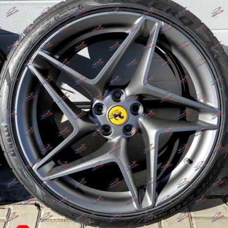 FERRARI F8 WHEELS SET 20 INCH FORGED MATTE CORSA GRAY OEM