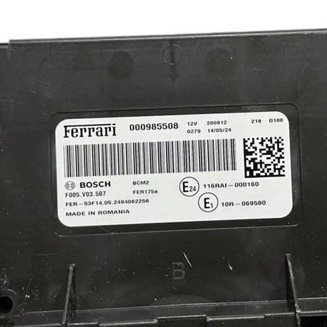 FERRARI PUROSANGUE 12 CYLINDERS BOSCH CONTROL UNIT BODY COMPUTER ECU UNIT