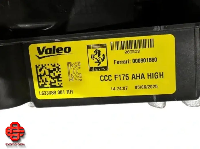 FERRARI PUROSANGUE AFS RIGHT HEADLIGHT LAMP