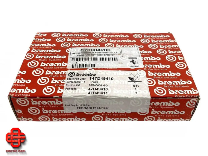 FERRARI ROMA PORTOFINO REAR BRAKE PAD KIT OF REAR PAD SET PADS