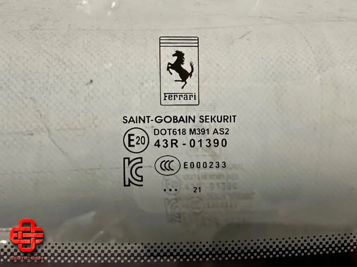 FERRARI SF90 SPIDER WINDOW GLASS ENGINE COMPARTMENT LID WINDOW GLASS