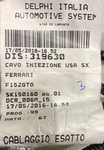 FERRARI F12 TDF ENGINE WIRING HARNESS