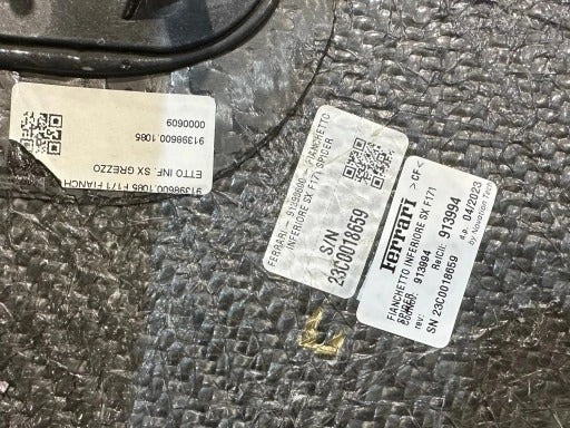 FERRARI 296 GTS CARBON INTERIOR REAR COVER BEHIND SEAT