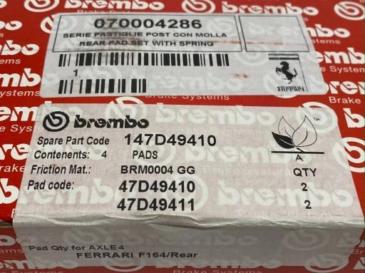 FERRARI ROMA PORTOFINO REAR PADS