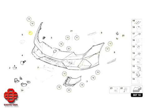 LAMBORGHINI HURACAN EVO COUPE 2020 FRONT BUMPER COVER