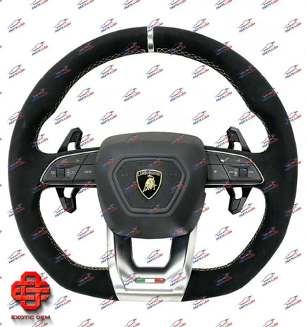 LAMBORGHINI URUS STEERING WHEEL SUEDE WITH YELLOW STITCHING AND AIRBAG OEM