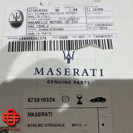 MASERATI GRANTURISMO MC STRADALE REAR BRAKE PAD KIT OF REAR PADS