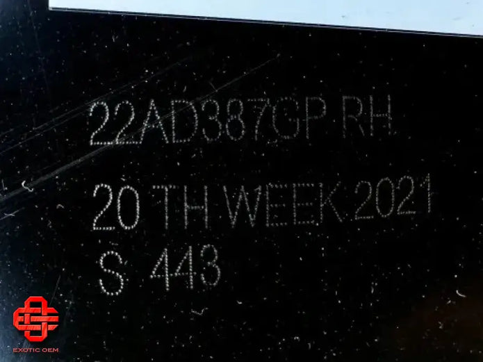 MCLAREN GT REAR RIGHT FENDER QUARTER PANEL