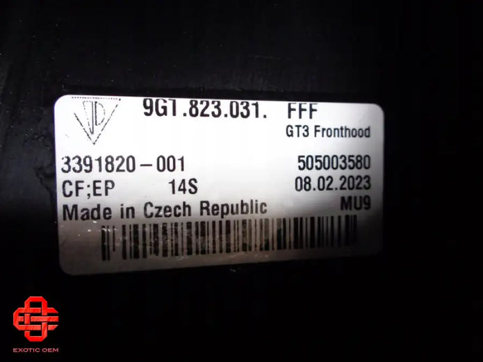 PORSCHE 911 992 GT3 CARBON FRONT HOOD OEM
