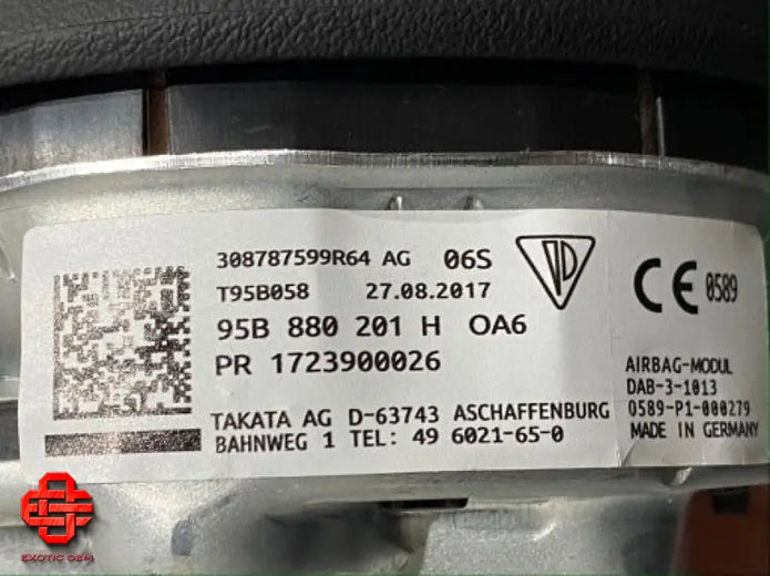 PORSCHE AIRBAG DRIVER’S AIRBAG BLACK