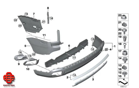 ROLLS ROYCE CULLINAN REAR BUMPER METAL MOLDINGS OEM