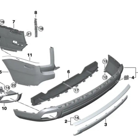 ROLLS ROYCE CULLINAN REAR BUMPER METAL MOLDINGS OEM