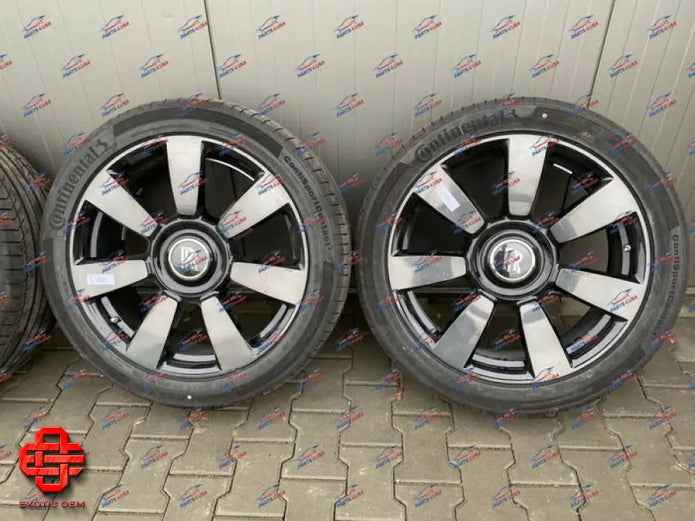 ROLLS ROYCE CULLINAN WHEELS SET BLACK POLISHED 22 INCH