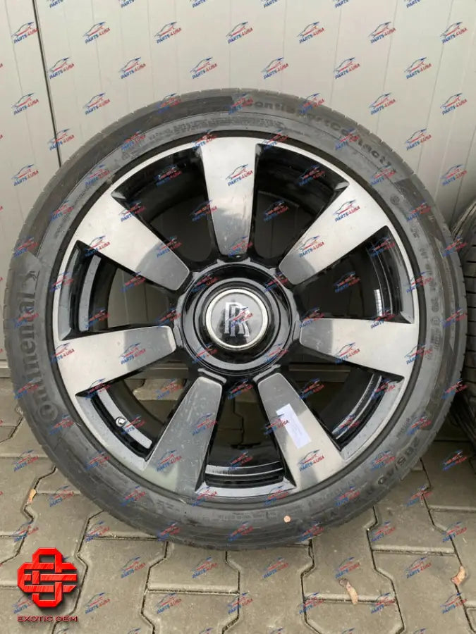 ROLLS ROYCE CULLINAN WHEELS SET BLACK POLISHED 22 INCH