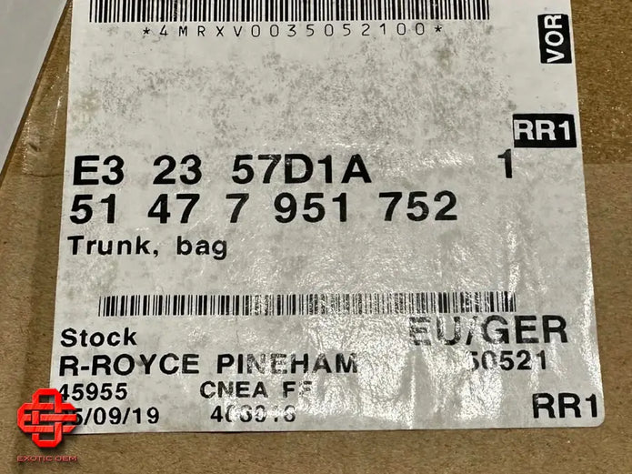 ROLLS ROYCE DAWN RR6 TRIM TRUNK BAG LUGGAGE TRUNK BAG