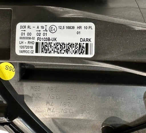 BENTLEY FLYING SPUR LAMP LH RHD DARK