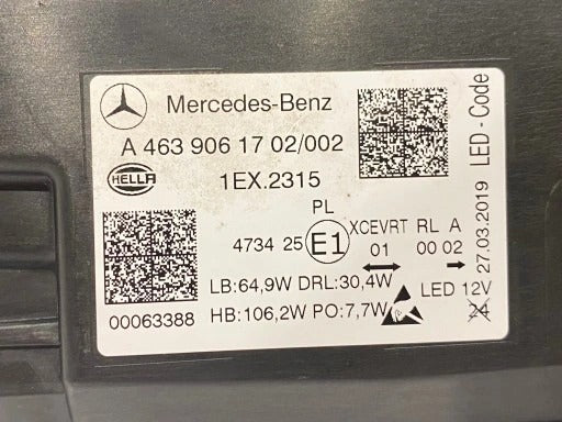 MERCEDES G W463 HEADLIGHT LEFT LAMP