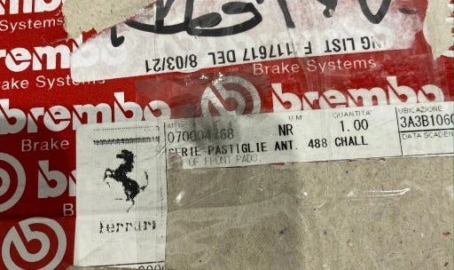 FERRARI 488 CHALLENGE FRONT PADS