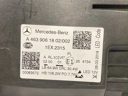 MERCEDES G W463 HEADLIGHT RIGHT LAMP